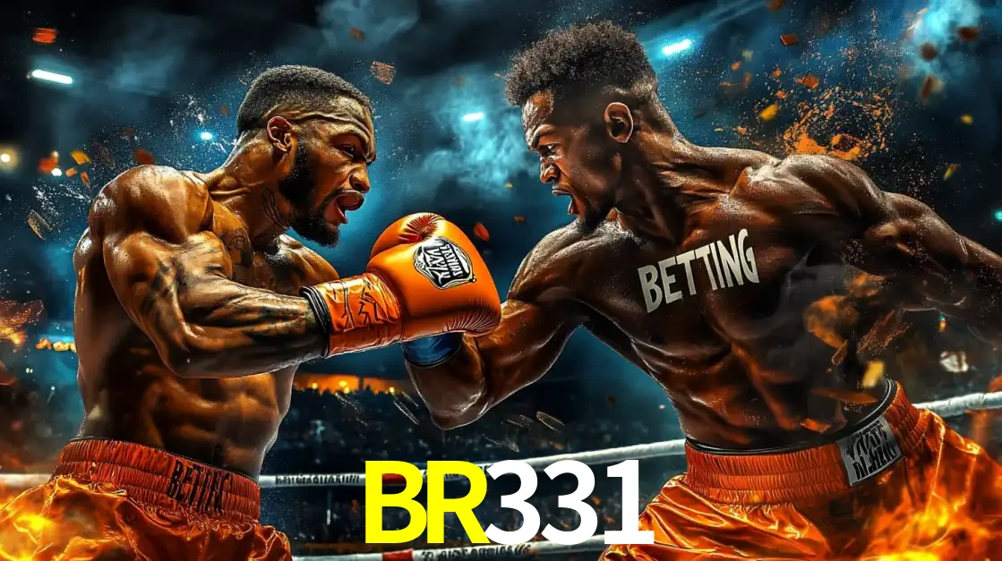 Dois boxeadores em uma luta intensa e explosiva, representando a adrenalina e as oportunidades de apostas em esportes de combate disponíveis na plataforma BR331.
