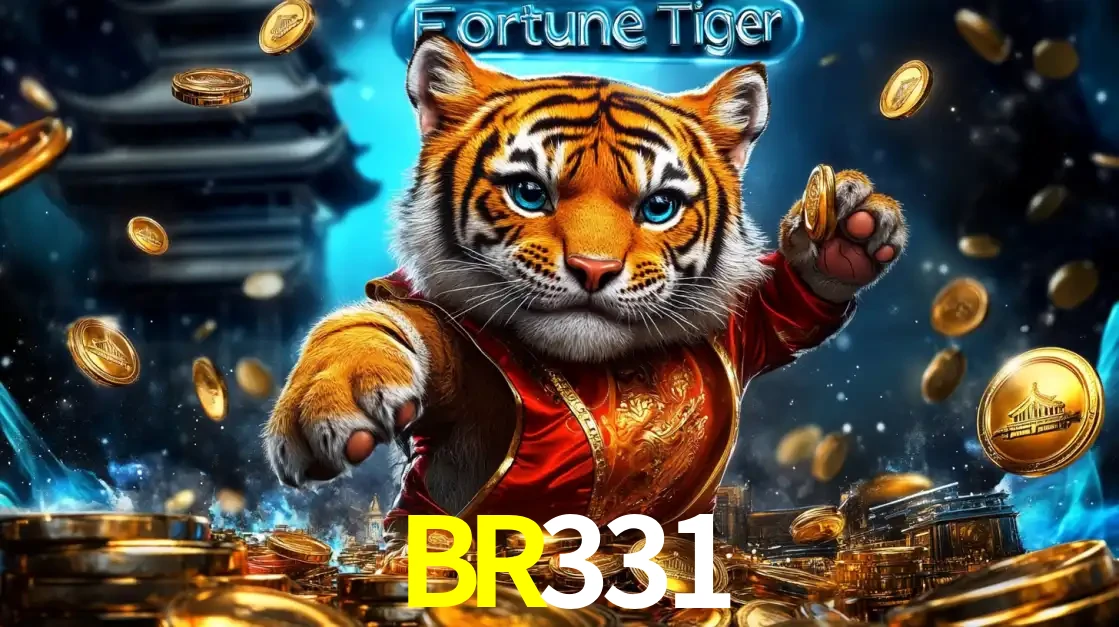 Imagem promocional do jogo de slot Fortune Tiger, com um tigre majestoso em traje tradicional cercado por uma fortuna em moedas de ouro, disponível agora no cassino BR331.